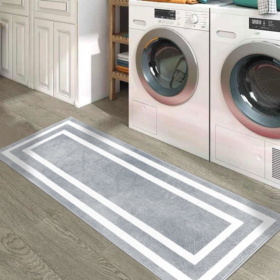 SussexHome Non Skid Washable Laundry Room Rug Runner - 20 x 59 Inches Heavy Duty 100 % Polyester Laundry Mat for Laundry Room, Kitchen, Bathroom, Basement