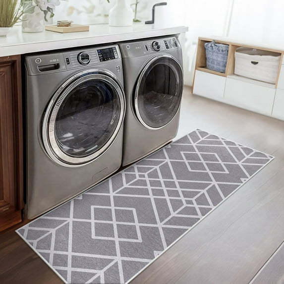 SussexHome Non Skid Washable Laundry Room Rug Runner - 20 x 59 Inches Heavy Duty Ultra-Thin 70 % Cotton Laundry Mat for Laundry Room