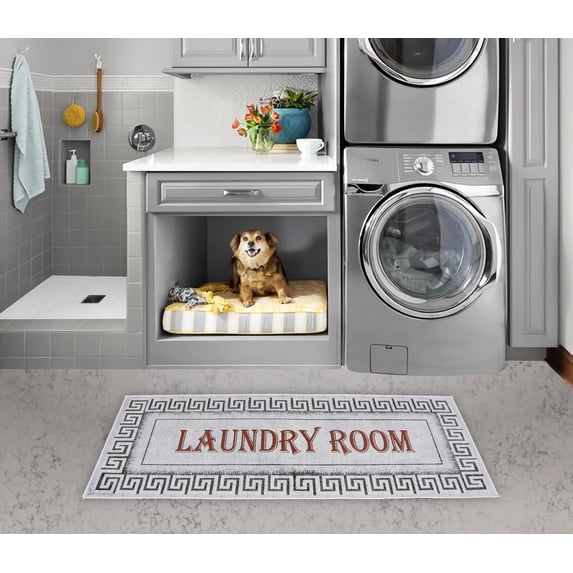 SussexHome Non Skid Washable Laundry Room Rug Runner - 20 x 59 Inches Heavy Duty Ultra-Thin 70 % Cotton Laundry Mat for Laundry Room