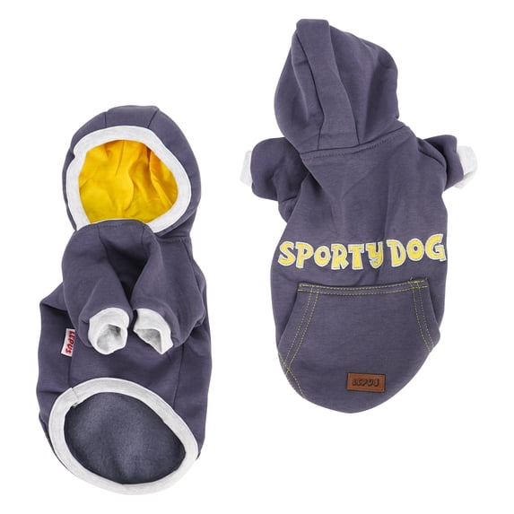 SussexHome Pets XL Dog Hoodie for Extra Large Dogs - Cute Dog Clothes Washable Dog Hoodie - Full Coverage Dog Sweater Hoodie - Dark Gray