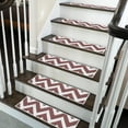 thumbnail image 1 of SussexHome Traverse Design 9" X 28" Stair Treads - 70 % Cotton Anti-Slip Carpet Strips for Indoor Stairs-Easy to Install Stair Treads with Double Adhesive Tape-Safe, Extra-Grip, 7-Pack-Maroon, 1 of 9