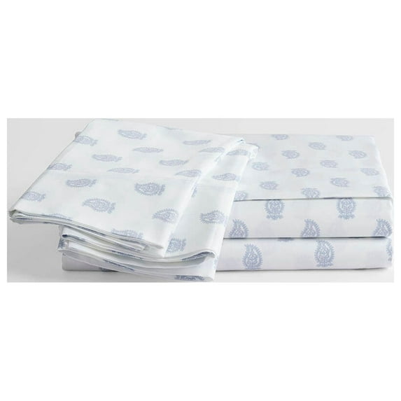 Sussexhome 3 pcs Full Size Hotel Luxury Bed Sheet Set, 100% Supima Cotton 500 Thread Count Sateen Paisley,Extra Soft and Deep Pocket up to 16", Bedroom Essentials