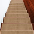 thumbnail image 1 of Sussexhome Carpet Stair Treads for Wooden Steps - Indoor Staircase Step Treads with Thick Carpet & Pattern Design - 9'' x 28'', Beige & White, Pack of 13, 1 of 7