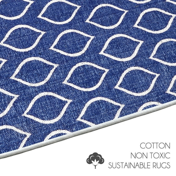 Sussexhome Drop Collection 2 x 3 Foot Heavy Duty Low Pile Rug Runner - Ultra-Thin Non Slip Area Rug - Washable Cotton Indoor Rug for Front Door Foyer Rug for Entryway