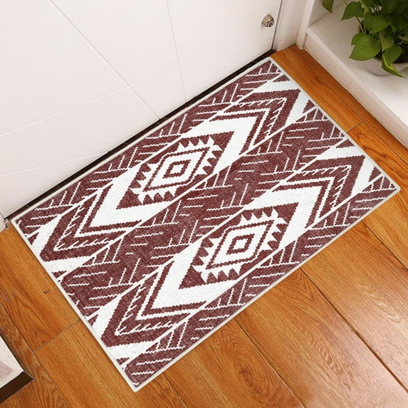Sussexhome Memorial Collection 2 x 3 Foot Heavy Duty Low Pile Rug Runner - Ultra-Thin Non Slip Area Rug - Washable Cotton Indoor Rug for Front Door Foyer Rug for Entryway