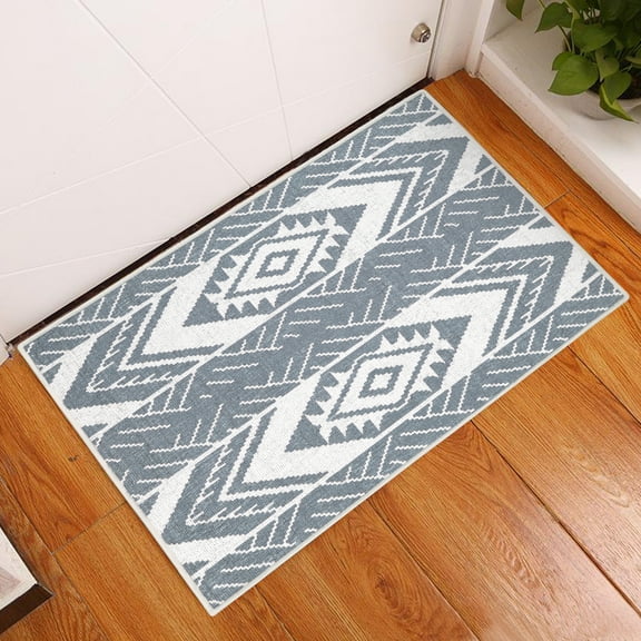 Sussexhome Memorial Collection 2 x 3 Foot Heavy Duty Low Pile Rug Runner - Ultra-Thin Non Slip Area Rug - Washable Cotton Indoor Rug for Front Door Foyer Rug for Entryway