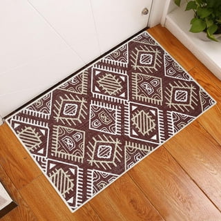 Custom Made Runner Rug Low Pile With Rubber Backing For Kitchen  Foyer Hallway Entry Choose Your Length Size 26 Inch Wide French Scroll  Fleur De Lis Design Brown White Color (49