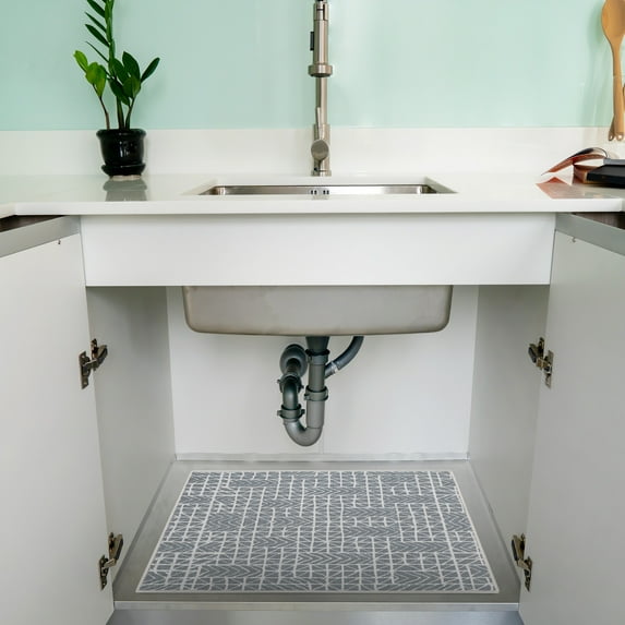 Sussexhome Under Sink Mat - Ultra-Absorbent Cotton Shelf Liners For Kitchen Cabinets - Non-Slip, Waterproof Backing - Machine Washable Surface Protector - Durable Cover, Customizable, Easy To Cut