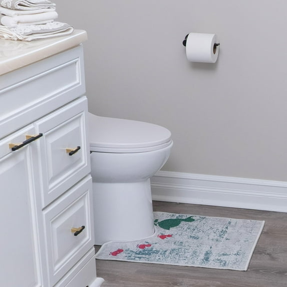 Sussexhome Toilet Mat - Machine Washable & Absorbent Bath Rugs for Bathroom Floor - Plush, Non Slip Bath Rug - Polyester & Cotton Bathroom Rugs with Printed Pattern Design - 20”x24" Bathroom Mats