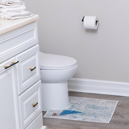 Sussexhome Toilet Mat - Machine Washable & Absorbent Bath Rugs for Bathroom Floor - Plush, Non Slip Bath Rug - Polyester & Cotton Bathroom Rugs with Printed Pattern Design - 20”x24" Bathroom Mats