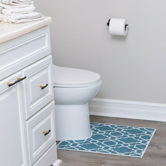 Sussexhome Toilet Mat - Machine Washable & Absorbent Bath Rugs for Bathroom Floor - Plush, Non Slip Bath Rug - Polyester & Cotton Bathroom Rugs with Printed Pattern Design - 20”x24" Bathroom Mats