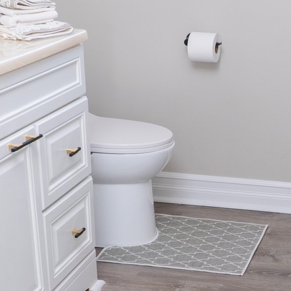 Sussexhome Toilet Mat - Machine Washable & Absorbent Bath Rugs for Bathroom Floor - Plush, Non Slip Bath Rug - Polyester & Cotton Bathroom Rugs with Printed Pattern Design - 20”x24" Bathroom Mats
