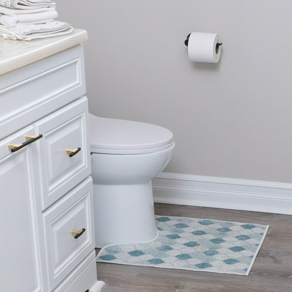 Sussexhome Toilet Mat - Machine Washable & Absorbent Bath Rugs for Bathroom Floor - Plush, Non Slip Bath Rug - Polyester & Cotton Bathroom Rugs with Printed Pattern Design - 20”x24" Bathroom Mats
