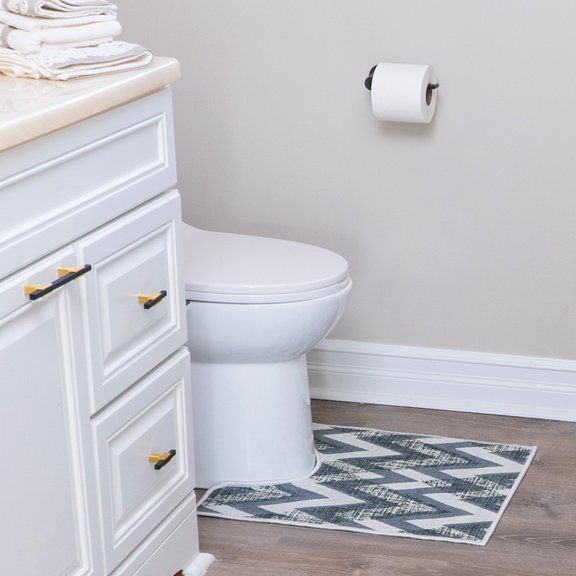 Sussexhome Toilet Mat - Machine Washable & Absorbent Bath Rugs for Bathroom Floor - Plush, Non Slip Bath Rug - Polyester & Cotton Bathroom Rugs with Printed Pattern Design - 20”x24" Bathroom Mats