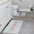 thumbnail image 1 of Sussexhome Toilet Mat Set - 2-Piece Designer Print Bathroom Contour Rugs Combo - Non Slip, Soft Cotton & Absorbent Floor Carpets - Machine Washable - 20x31.5" Large Sink Bathmat, 20x24" Toilet Rug, 1 of 10