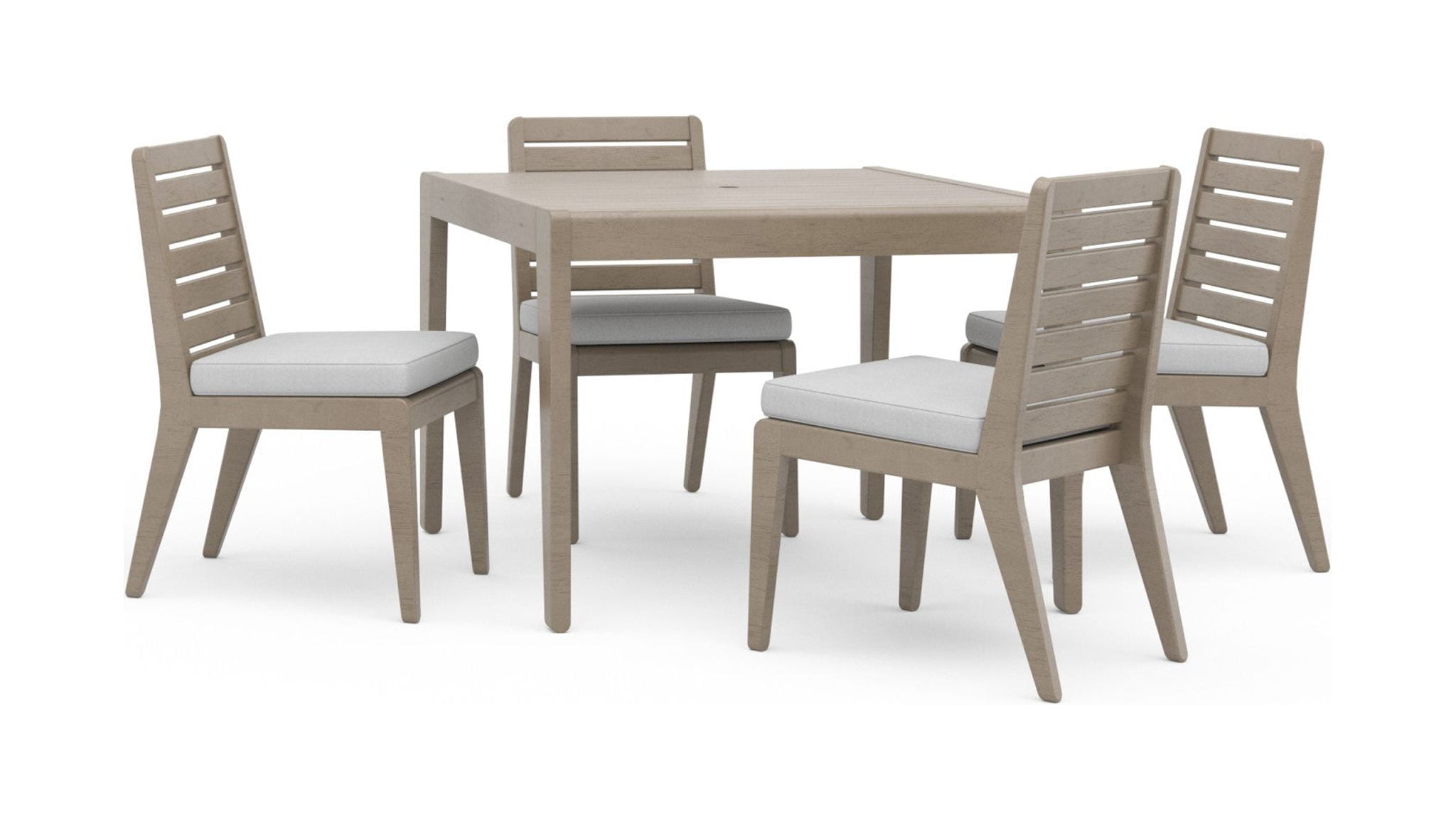 Sustain Gray Outdoor Dining Table and Four Chairs
