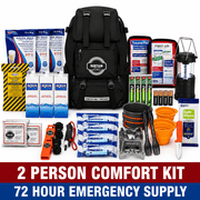 Sustain Supply Comfort Emergency Survival Kit for 2 People, 72 Hour Disaster Preparedness Backpack with Food, Water, First Aid & Emergency Supplies