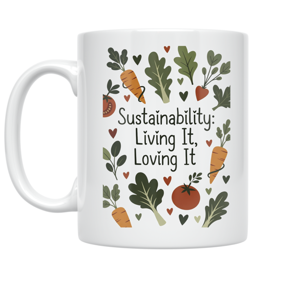 Sustainability: Living It, Loving It - Eco-Friendly Enthusiast - 11 oz Ceramic Coffee Mug