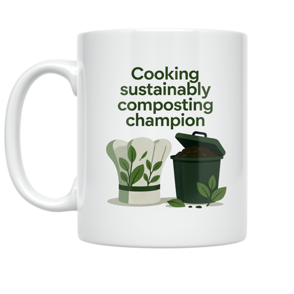 Sustainable Cooking Champion - Eco-Conscious Chef - 11 oz Ceramic Coffee Mug
