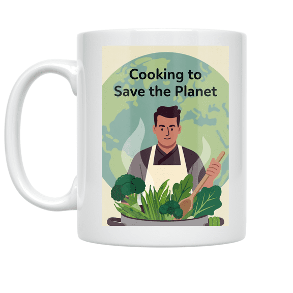 Sustainable Cooking Designs - Eco-Conscious Chef - 11 oz Ceramic Coffee Mug