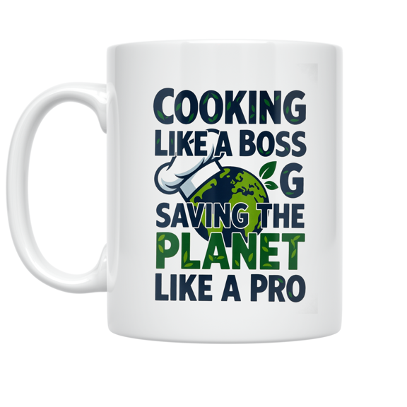 Sustainable Cooking Humor - Eco-Conscious Chef - 11 oz Ceramic Coffee Mug