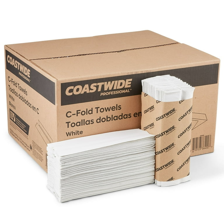 STAPLES Sustainable Earth C-Fold Paper Towels, 1-Ply, White, 150