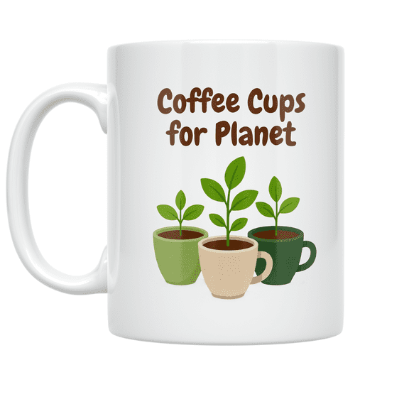 Sustainable Living Design - Eco-Conscious Plant Lady - 11 oz Ceramic Coffee Mug