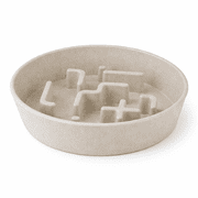 Sustainable Slow Feeder Pet Bowl – 820 ML, Off White, Eco-Friendly, Non-Toxic, BPA-Free, Anti-Gulping Feeding Bowl for Dogs and Cats