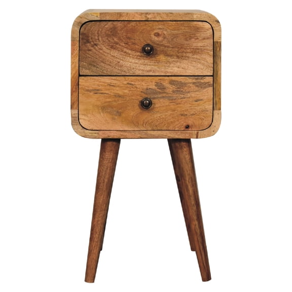 Sustainable Solid Mango Wood Nightstand / Adds Style to Your Bed Area