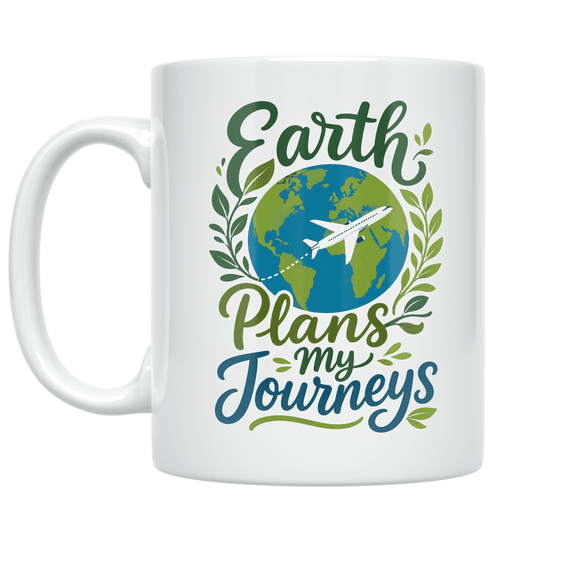 Sustainable Travel Design - Eco-Conscious Traveler - 11 oz Ceramic Coffee Mug