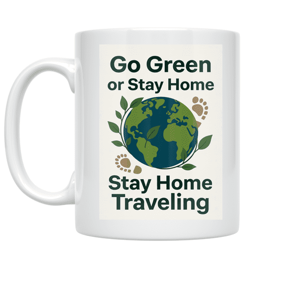 Sustainable Travel Message - Eco-Conscious Traveler - 11 oz Ceramic Coffee Mug