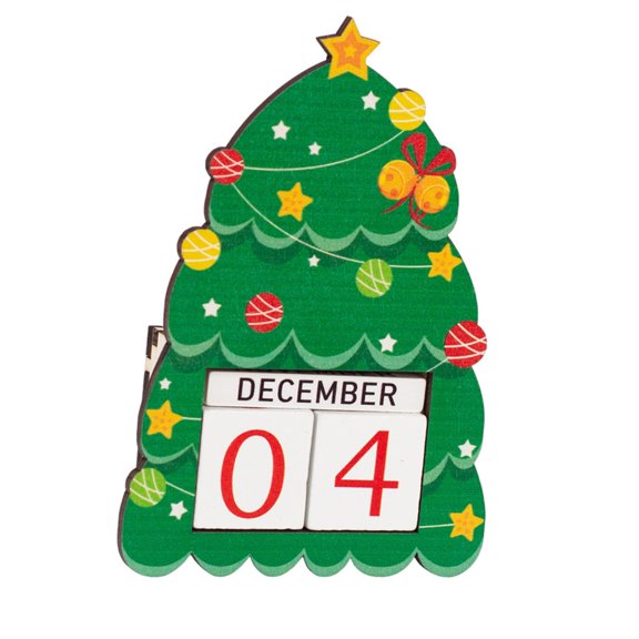 Sustainable Wooden Holiday Countdown Calendar Simple Decorative Piece for Living Room Shelf