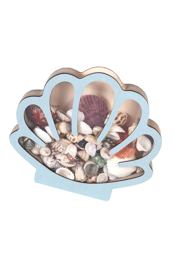 Sustainable Wooden Seashells Keepsakes Box With Natural Texture 2 Purpose Jewelry Organizers And Decorative Display Piece