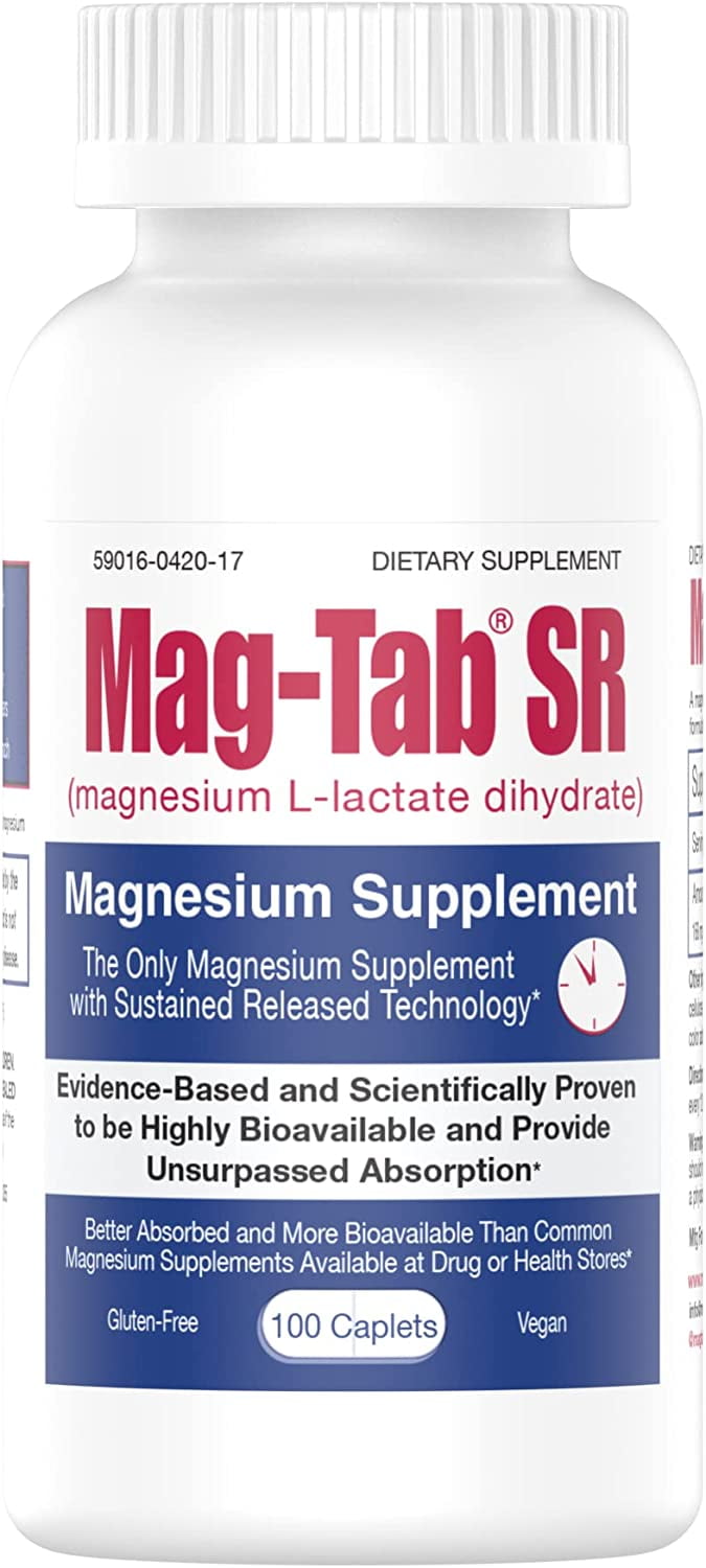Sustained Release Magnesium100 Count MagTabSRHelps Sleep, Metabolic