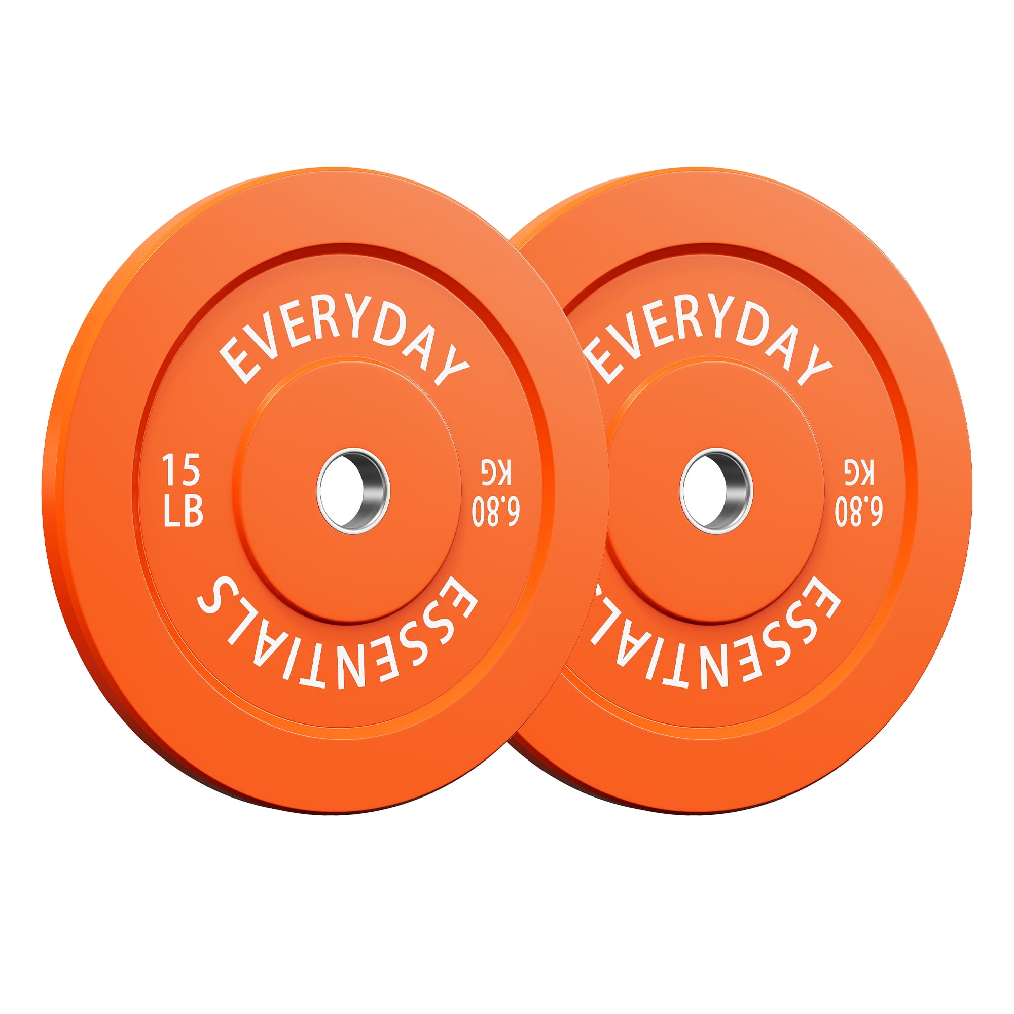 Sustainova 15 LB Olympic Bumper Plate Pair, Durable Rubber Weight Plates with 2-Inch Steel Insert, Low-Rebound Design for Home Gym and Strength Training