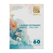 Sustiq Eco Friendly Laundry Detergent Sheets, Fresh Linen, 30 Count, 60 Loads