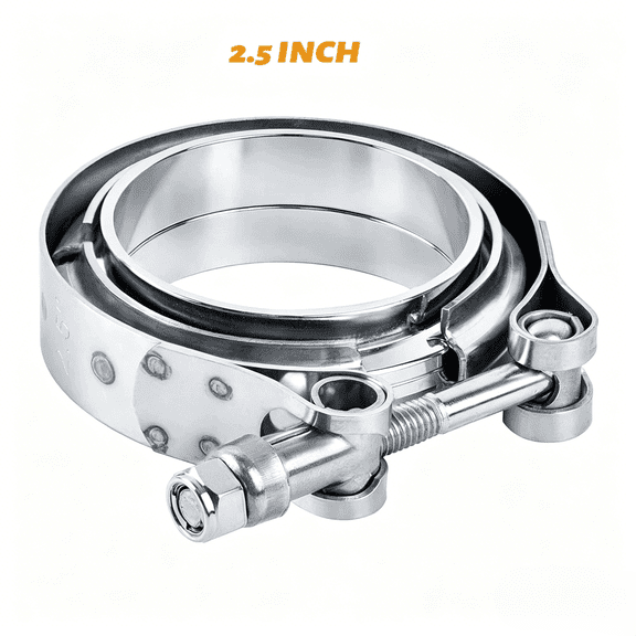 Susucar 2.5 inch V Band Clamp 304 Stainless Steel + Male/Female Flange 63mm