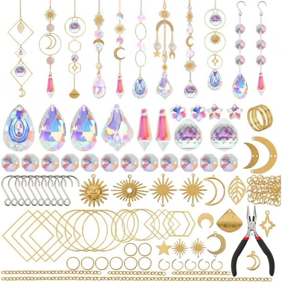 Susuzi 200-Count Colorful Crystal Sun Catchers for Windows, Indoor and Outdoor Decor