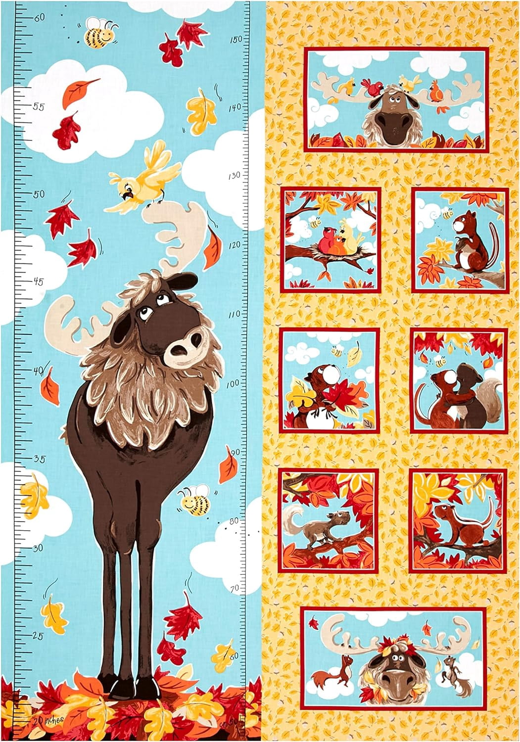 Susybee Bruce The Moose Growth Chart 29.5in Panel Light Gold 100% ...