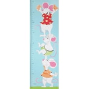 Susybee Lewe & Norton Cheese Growth 15x43in. Panel Growth Chart Mouse Blue 100% Cotton Fabric sold by the panel