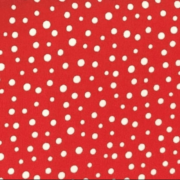 Susybee Monotone White Dots on Red 100% Cotton Fabric sold by the yard