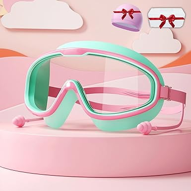 Sutcalibrat Swim Goggles, Hd Children's Large Frame Waterproof And Anti-Fog Swimming Goggle, Suction Goggles Kids