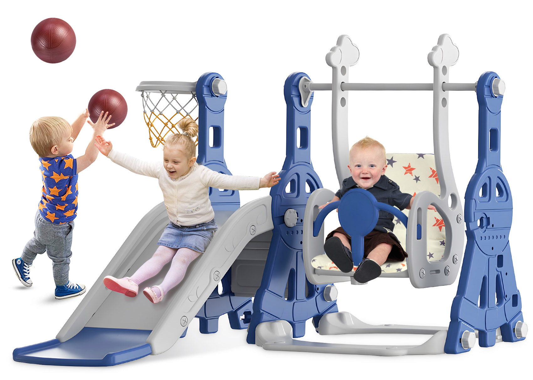 Suteck Kids Slide Toddler Climber Slide Play Set with Slides/rocking chair Outdoor Indoor