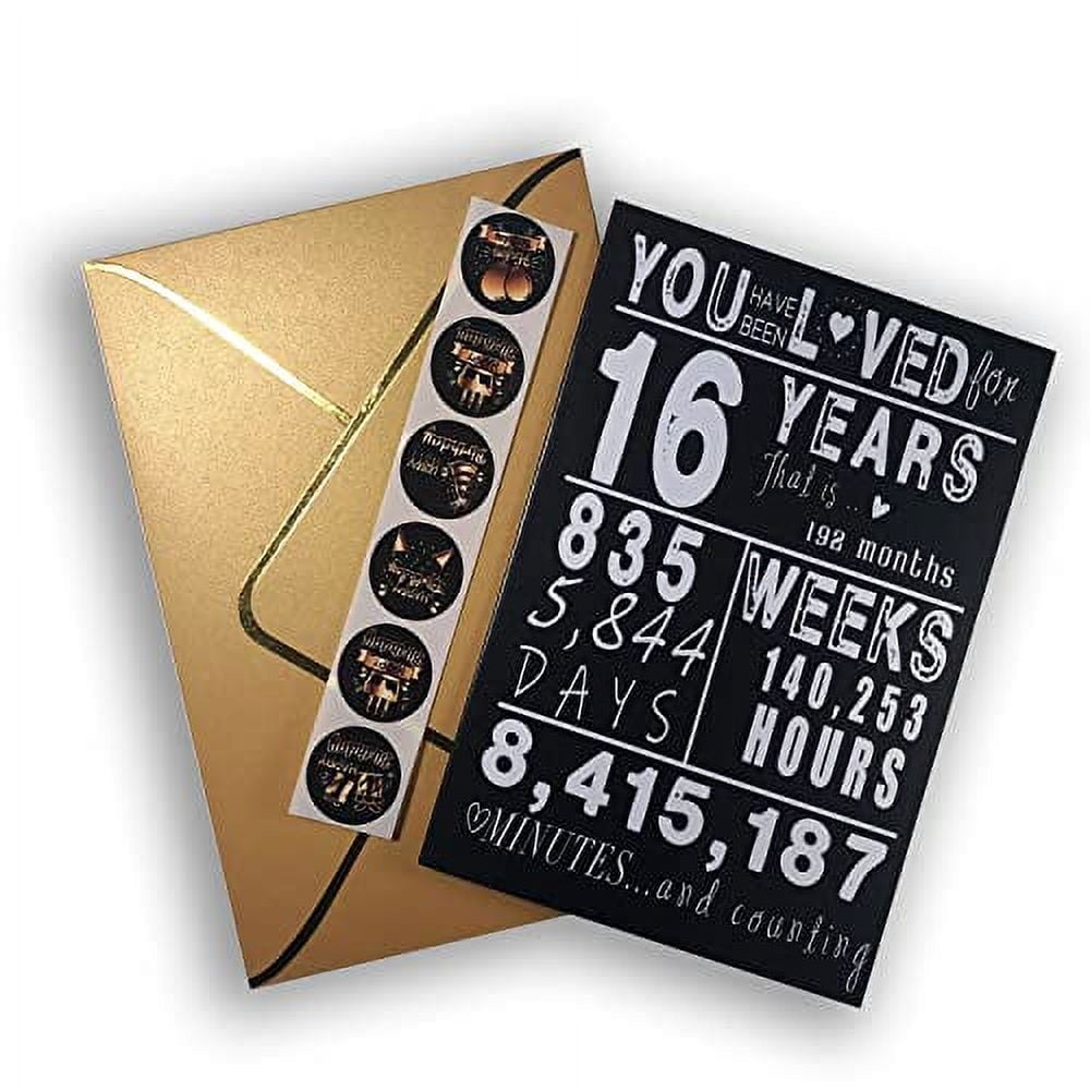 Sutjxc Cheers to 16th Birthday Card for Teen Girls Boy,Bday Gift 16