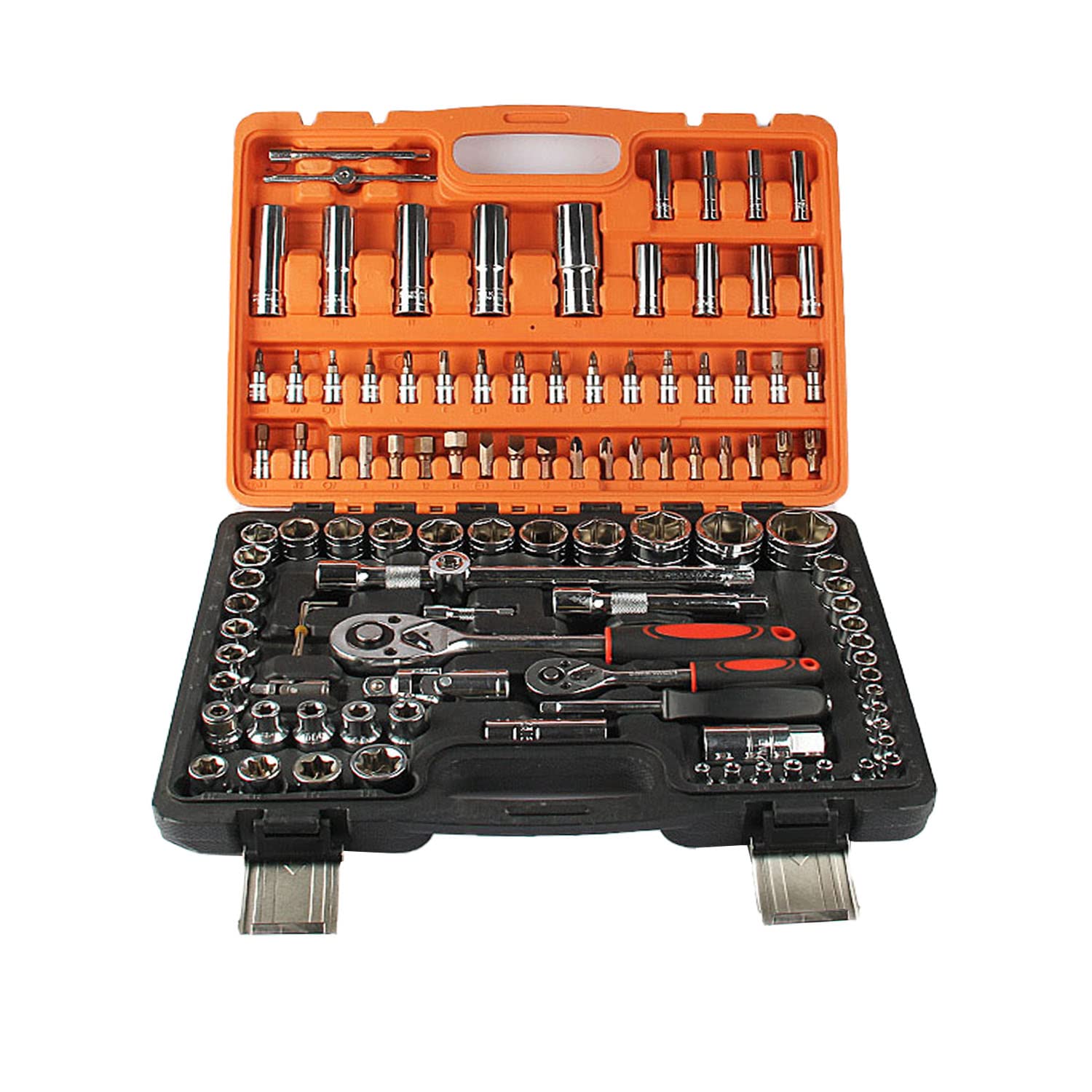 Sutlumisi 108Pcs 1/4"&1/2" Socket Ratchet Wrench Set with Bit Socket