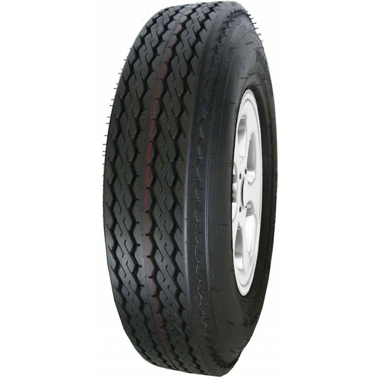 WANDA Trailer Tire & Wheel Assembly - 5.70-8 6-Ply Load Range C With 4-Lug Silver Rim