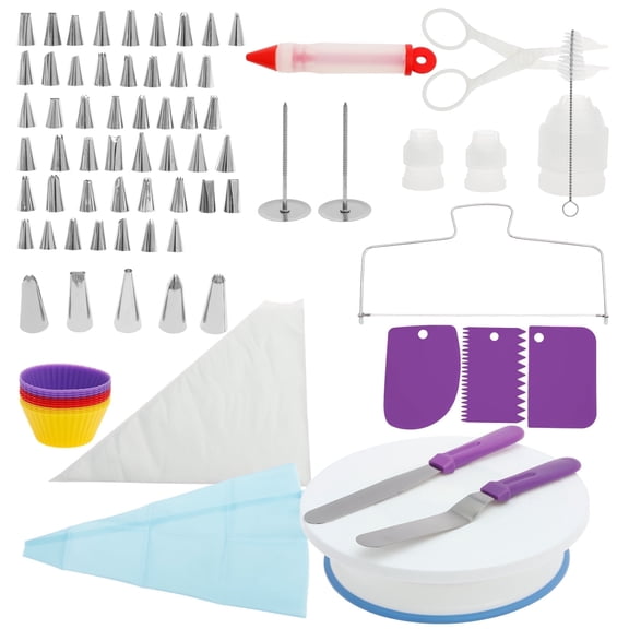 Xiyztok 106Pcs Piping Bags and Tips Set, Cake Decorating Supplies Kit for Beginner Frosting Piping Kit for Making Cake Dessert
