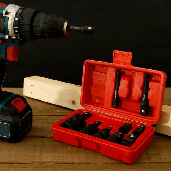 Sutowe 10Pcs Swivel Socket Set High Carbon Steel Impact Socket Adapter Kit 1/4inch 3/8inch 1/2inch Impact Adapter and Reducer Set Universal Joint Set for Car Mechanical Maintenance