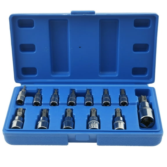 Sutowe 13 Pcs Hex Socket Set with Storage Case 1/2inch 1/4inch and 3/8inch Drive Hex Bit Socket Set for Electric Drill Ratchet Wrench