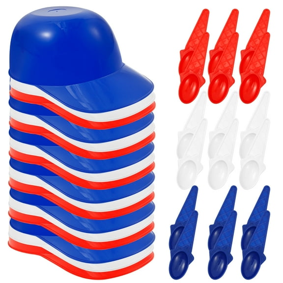 Tcwhniev 18Pcs Plastic Baseball Helmet Ice Cream Bowl Easy to Scoop Baseball Helmet Dessert Cup Stable Placement Snack Container for Party